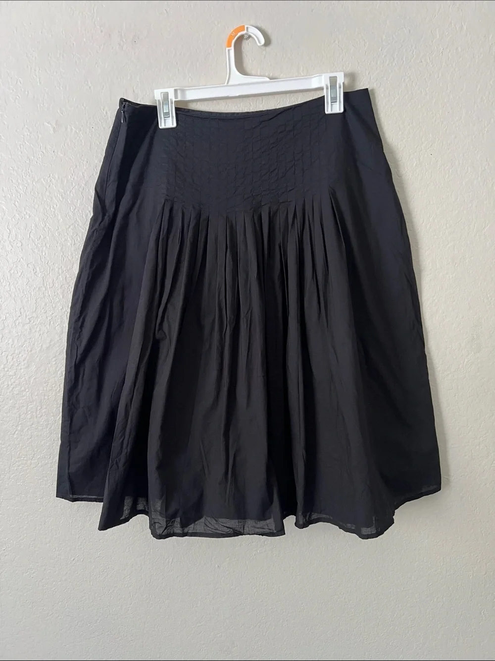 EUC LAPIS 100% Cotton Gathered A-Line Skirt Black in Size XL